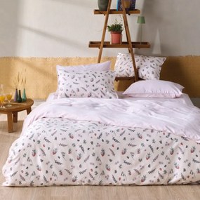 Κουβερλί Frutilla 14 White-Powder Pink Kentia Υπέρδιπλo 230x250cm 100% Βαμβακοσατέν