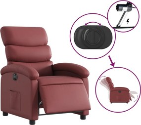vidaXL Πολυθρόνα Ανακλινόμενη Ηλεκτρική Μπορντό Συνθετικό Δέρμα