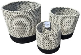 Καλάθια Cotton Rope σετ 3τμχ.