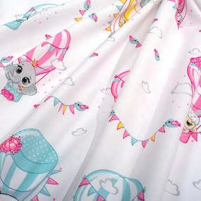Σεντόνια Κούνιας (Σετ) Dimcol The Floating Zoo 597 White - Pink