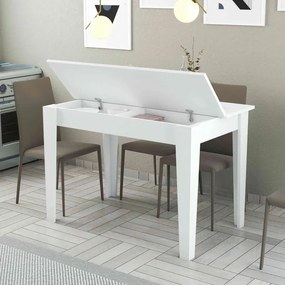 Τραπέζι κουζίνας Λευκό / Δρυς 110x72x75 cm - Καρυδιά 5