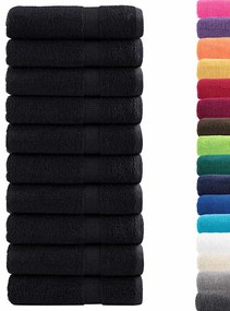 vidaXL Πετσέτες επισκεπτών 25 pcs Μαύρο 70 x 140 cm Βαμβάκι