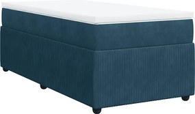 vidaXL Κρεβάτι Boxspring με Στρώμα Σκούρο Μπλε 80 x 200 εκ. Βελούδινο