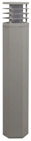 Adeleq Κολώνα Αλουμινίου Εξάγωνη Με Σκίαστρο D12.5cm H65cm Ντουί Ε27 Γκρι 9-7293656