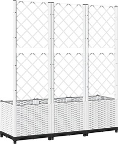 vidaXL Γλάστρα Κήπου Λευκό 120 x 40 x 136 cm