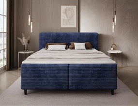Επενδυμένο κρεβάτι Ciroko-Μπλε-180 x 200