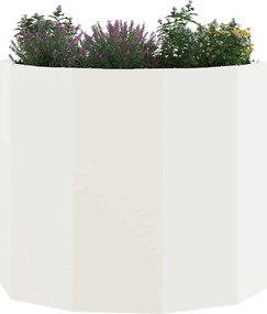 vidaXL Γλάστρα Λευκό 60 x 60 x 50 εκ Ατσάλι