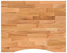 vidaXL Επιφάνεια Τραπεζιού Ορθογώνιος 100x80x2,5 εκ. Μασίφ Ξύλο Δρυός