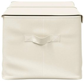 vidaXL Κουτιά Αποθήκευσης 2 τεμ. Κρεμ 50 x 30 x 25 εκ. Υφασμάτινα