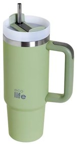 Ecolife Θερμός - Ποτήρι Ανοξείδωτο Με Καλαμάκι 900ml Bay Leaf 33-BO-5013