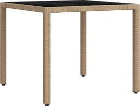 vidaXL Σετ Εξωτερικής Τραπέζης 3 pcs Μπεζ και Κρέμ 90 x 90 x 75 cm
