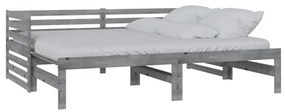 vidaXL Καναπές Κρεβάτι Γκρι 2 x (90 x 200) εκ. από Μασίφ Ξύλο Πεύκου