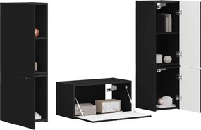 vidaXL Σετ επίπλου τηλεόρασης 5 pcs Μαύρο Επεξεργασμένο ξύλο