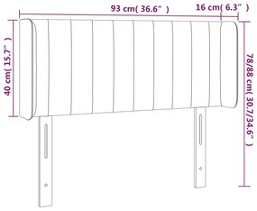 vidaXL Κεφαλάρι Κρεβατιού LED Σκούρο Μπλε 93x16x78/88 εκ. Βελούδινο