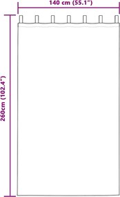 vidaXL Κουρτίνες Μαύρης Ύφανσης με Δαχτυλίδια 2 pcs Καθαρό Λευκό