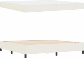 vidaXL Σκελετός Κρεβατιού με στρώμα Κρεμ 200 x 200 cm ύφασμα