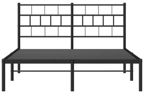 vidaXL Πλαίσιο Κρεβατιού με Κεφαλάρι Μαύρο 140 x 190 εκ. Μεταλλικό