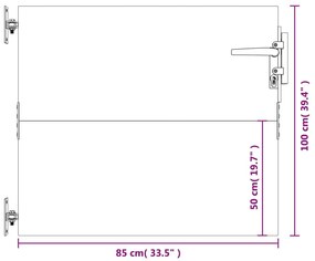 Πύλη Κήπου 85 x 100 εκ. από Ατσάλι Corten - Καφέ