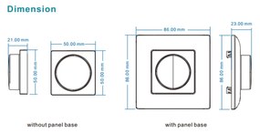 GloboStar® 71443 K1 Mi-BOXER Ασύρματο Επιτοίχιο Χειριστήριο Dimmer RF 2.4Ghz για όλα τα Μονόχρωμα Mi-BOXER Controller DC 3V 1 x CR2032 - IP20 Λευκό Μ8.5 x Π8.5 x Υ2.5cm - 5 Years Warranty