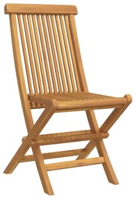 vidaXL Σέτ φαγητού για κήπο 7 pcs Καφέ Στερεό Ξύλο Τίκ