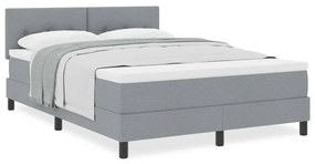 vidaXL Κρεβάτι box spring με στρώμα Ανοιχτό γκρι 140 x 190 cm ύφασμα