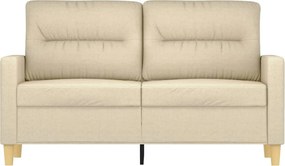 vidaXL Καναπές Διθέσιος Κρεμ 120 εκ. Υφασμάτινος