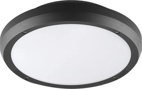 Πλαφονιέρα LED πλαστική στρόγγυλη Φ300mm 2 ντουί Ε27 στεγανή IP65 εξωτερικού χώρου