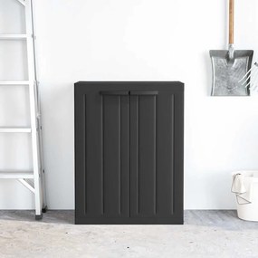 vidaXL Ντουλάπι Αποθ. Εξ. Χώρου Μαύρο 65x37x85 εκ. Πολυπροπυλένιο
