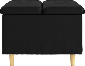 vidaXL Οθωμανικό αποθήκευσης Μαύρο 60 x 60 x 45 cm Τεχνητό δέρμα