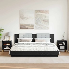 vidaXL Ντουλάπι κρεβατιού 2 pcs Μαύρη Οξυά 40 x 30 x 50 cm