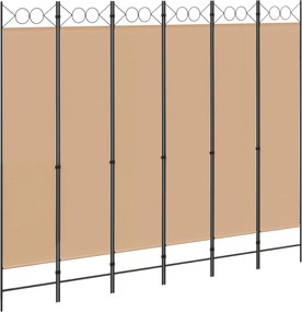 vidaXL Διαχωριστικό Δωματίου 6-Πάνελ Μπεζ 240 x 200 cm Ύφασμα