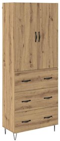 vidaXL Highboard 2 pcs Artisan Oak Μηχανική ξυλεία και γυαλί