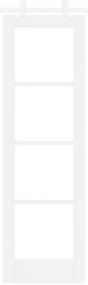vidaXL Συρόμενη Πόρτα  με Σετ Υλικών Λευκή 61x198.5 εκ. Συμπαγές Ξύλο Πεύκης