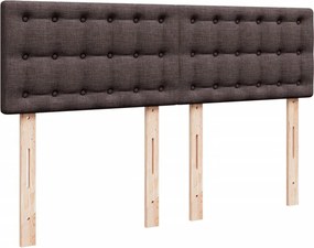 vidaXL Κρεβάτι Boxspring με Στρώμα Σκούρο Καφέ 140x200 εκ Υφασμάτινο