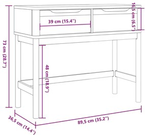 ΤΡΑΠΕΖΙ ΚΟΝΣΟΛΑ FLORO ΓΚΡΙ 89,5X36,5X73 ΕΚ. ΜΑΣΙΦ ΞΥΛΟ ΠΕΥΚΟΥ 374022