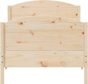 vidaXL Σκελετός Κρεβατιού Χωρίς Στρώμα 100x200 εκ. Μασίφ Πεύκο