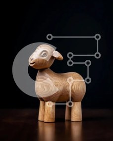 Intra Συλλεκτικό Ξύλινο Παζλ Plywood  4mm - Ξύλινο παιχνίδι πρόβατα στο τραπέζι Σε Ξύλινο Κουτί - Διαστάσεις: 10x10 cm – 25 κομμάτια