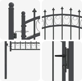 vidaXL Πύλη Φράχτη με Ακίδες EMMEN 150 x 100 cm