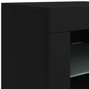 Μπουφές με LED Μαύρος 142,5x37x67 εκ. - Μαύρο