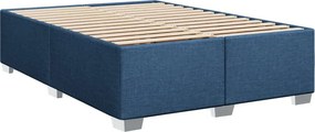 vidaXL Κρεβάτι Boxspring με Στρώμα Μπλε 140x190 εκ. Υφασμάτινο