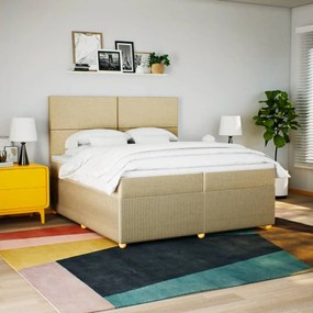 ΚΡΕΒΑΤΙ BOXSPRING ΜΕ ΣΤΡΩΜΑ ΚΡΕΜ 200X200 ΕΚ. ΥΦΑΣΜΑΤΙΝΟ 3292161