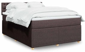 Κρεβάτι Boxspring με Στρώμα Σκούρο Καφέ 160x200 εκ Υφασμάτινο