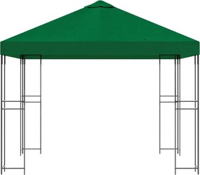 vidaXL Κιόσκι 3 x 3 m Πράσινο Πολυεστέρας και Χάλυβας 190 gsm