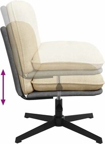 vidaXL Καρέκλα Γραφείου Περιστρεφόμενη Κρεμ Υφασμάτινη