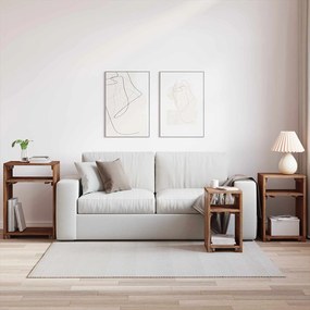 vidaXL Τραπέζι Έμφασης με ράφι 3 pcs Καφέ Στερεό ξύλο Μαόνι