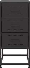 vidaXL Κομοδίνα 2 τεμ. Μαύρα 36x39x78 εκ. Χάλυβα
