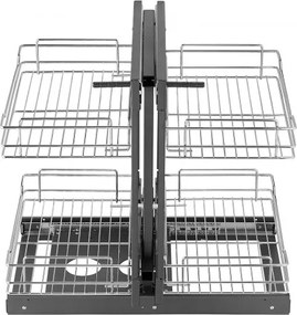 VEVOR 2 Tier Blind Corner Pull Out Organizer Chrome Kitchen Cabinet Basket