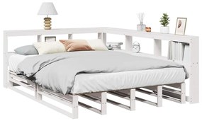 Κρεβάτι Βιβλιοθήκη Χωρίς Στρώμα 150x200 εκ Μασίφ Ξύλο Πεύκου