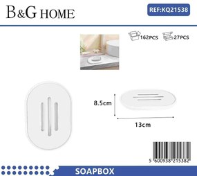 Σαπουνοθήκες μπάνιου πλαστικές σε σετ 9Χ - White - 21538