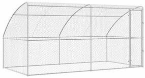 vidaXL Κλουβί Σκύλου με αποθήκευση 2 pcs Ασημί 4 x 2 x 2 m Ατσάλι